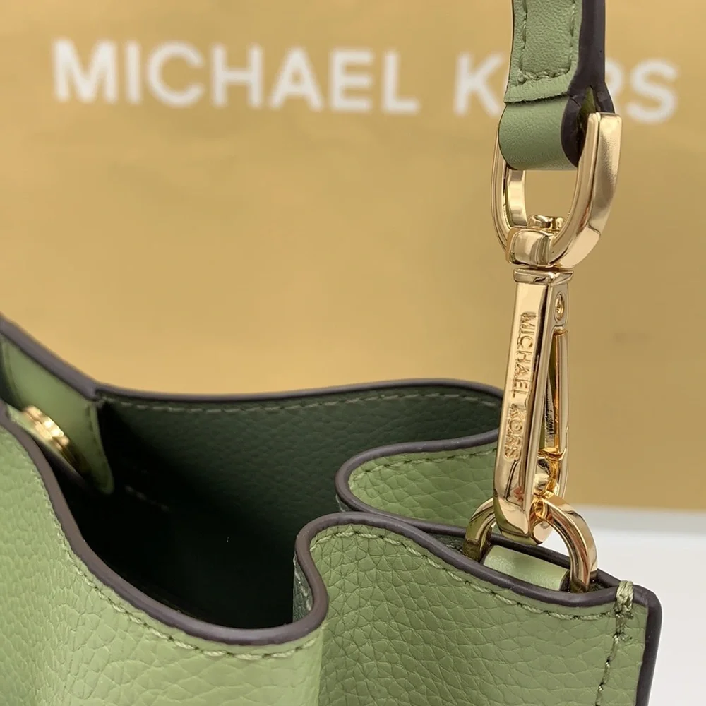 MICHAEL KORS EMILIA SMALL BUCKET BAG MESSENGER LIGHT SAGE COLOR